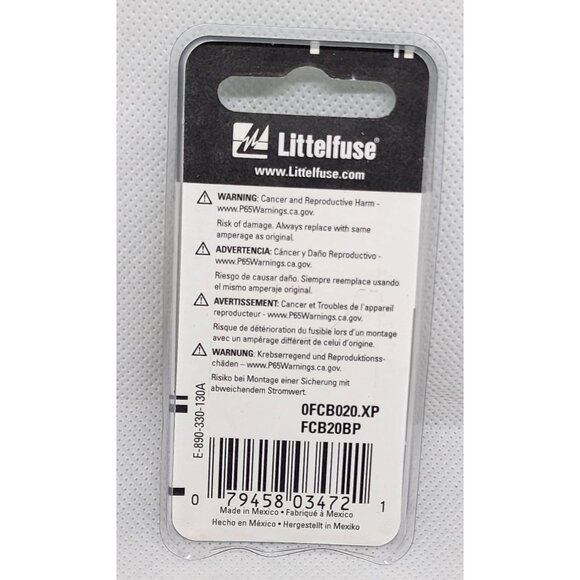 Adv Littelfuse 20A Ford Circuit Breaker OEM FCB20BP 0FCB020.XP - Picture 6 of 9